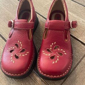 Like New Born Red Leather Girls Shoes sz 10